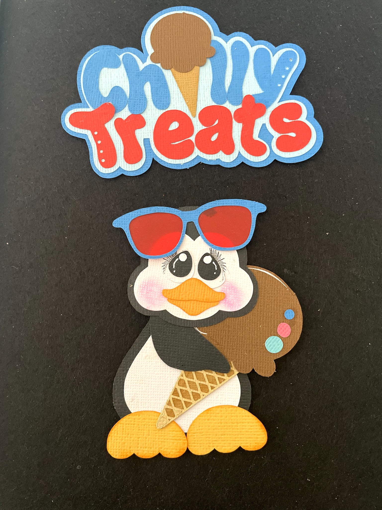 Handmade summer ice cream and cool treats paper piecing set